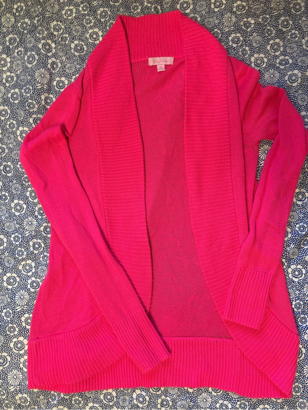 Lilly Pulitzer Vibrant Hot Pink Open-Front Cardigan